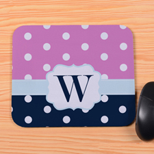 Create Your Own Navy & Pink Polka Dot Personalised Mouse Pad