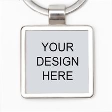 Custom Imprint Metal Square Keychain (Small)