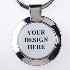 Custom Imprint Full Colour Round Metal Keychain (Small)