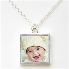 Personalised Silver Plated Photo Necklace Pendant