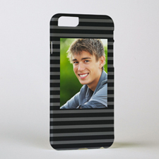 Black Grey Stripe Personalised Photo iPhone 6 Case