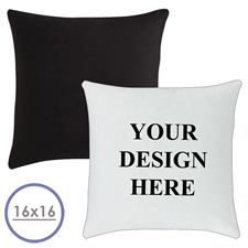 16 X 16 Custom Design Pillow (Black Back)  Cushion (No Insert)