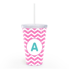 Pink Chevron Personalised Insulated Tumbler
