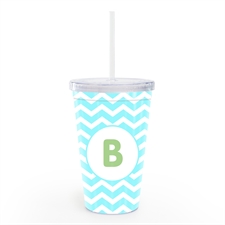 Ocean Chevron Personalised Double Wall Tumbler