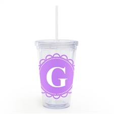 Lavender Lace Personalised Acrylic Double Wall Tumbler