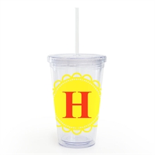 Yellow Lace Personalised Acrylic Double Wall Tumbler