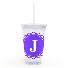 Purple Lace Personalised Acrylic Double Wall Tumbler