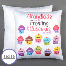 Twelve Cupcakes Personalised Pillow Cushion Cover 16