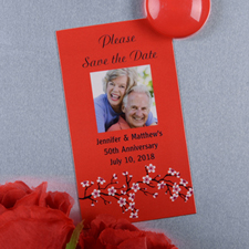 Create And Print Red Bloom Personalised Photo Magnet 2x3.5 Card Size