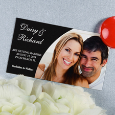 Create And Print Black Simple Personalised Photo Magnet 2x3.5 Card Size