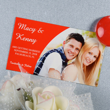 Create And Print Red Simple Personalised Photo Magnet 2x3.5 Card Size