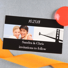 Create And Print Black San Francisco Personalised Photo Wedding Magnet 2x3.5 Card Size