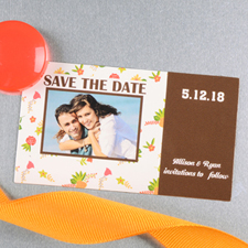 Create And Print Brown Daisy Personalised Save The Date Magnet 2x3.5 Card Size