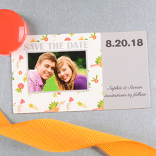 Create And Print Grey Daisy Personalised Save The Date Magnet 2x3.5 Card Size