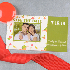 Create And Print Green Daisy Personalised Save The Date Magnet 2x3.5 Card Size