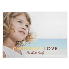 Foil Gold Christmas Love Personalised Photo Card