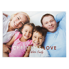 Foil Silver Christmas Love Personalised Photo Card
