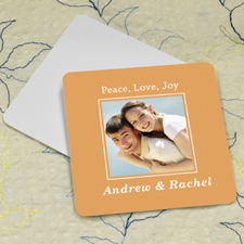 Grapefruit Personalised Photo Square Cardboard Coaster