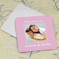 Pink Personalised Photo Square Cardboard Coaster