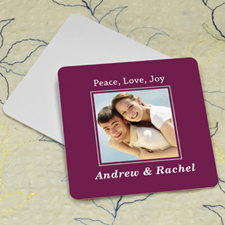 Plum Personalised Photo Square Cardboard Coaster