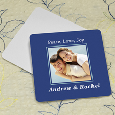 Navy Personalised Photo Square Cardboard Coaster