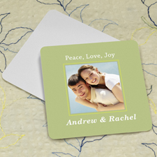 Aqua Personalised Photo Square Cardboard Coaster