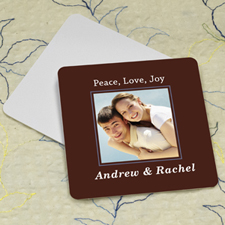 Chocolate Personalised Photo Square Cardboard Coaster