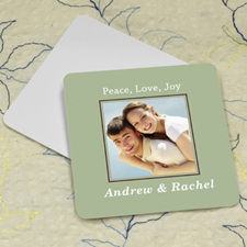 Sage Personalised Photo Square Cardboard Coaster