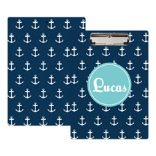 Navy Anchor Personalised Clipboard