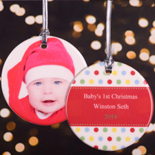 Polka Dot Personalised Photo Ornament