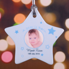A Star Boy Is Born Personalised Photo Porcelain Ornament