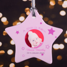 A Star Girl Is Born Personalised Photo Porcelain Ornament