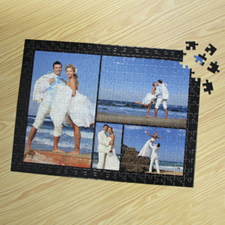 Personalised Black 4 Collage 12X16.5 Photo Puzzle