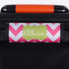 Hot Pink Chevron Lime Personalised Luggage Handle Wrap