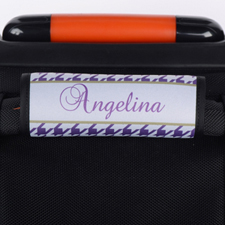 Purple Hounds Tooth Personalised Luggage Handle Wrap