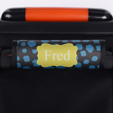 Blue Yellow Leopard Personalised Luggage Handle Wrap