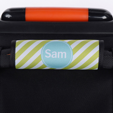 Lime Stripe Personalised Luggage Handle Wrap