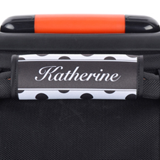 Black And White Polka Dot Personalised Luggage Handle Wrap