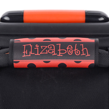 Black And Red Polka Dot Personalised Luggage Handle Wrap