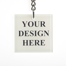 Custom Imprint Acrylic Keychain Square 1.875