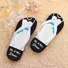 Mrs. Personalised Wedding Flip Flops, Women Medium