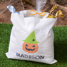 Pumpkin Hat Personalised Trick Or Treat Bag