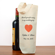 Wedding Thank You Personalised Cotton Wine Tote Bag