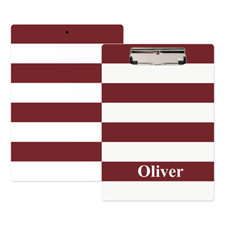 Red White Stripe Personalised Clipboard