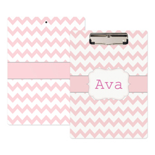 Pink Chevron Personalised Clipboard