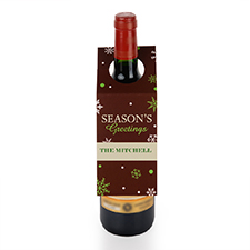 Season’s Greetings Personalised Wine Tag, set of 6