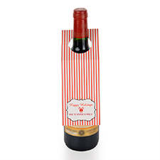 Holiday Stripe Personalised Wine Tag, set of 6