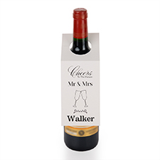 Mr. and Mrs. Personalised Wine Tag, set of 6