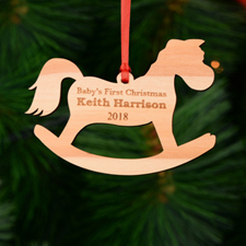 Baby's First Christmas Personalised Engraved Wooded Ornament