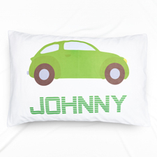Green Car Personalised Name Pillowcase